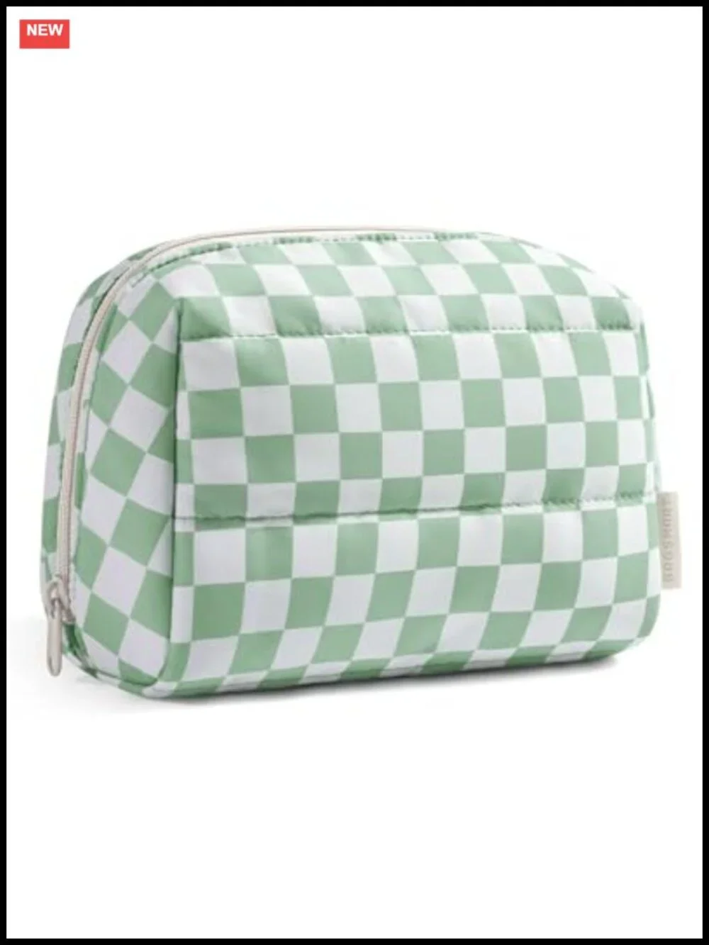 Puffy Wide-Open Zipper Makeup Bag, Water-Resistant Cosmetic Pouch